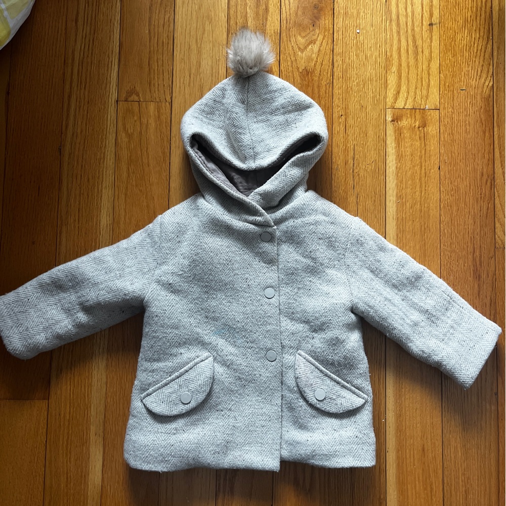 Zara Wool Coat with Underlining Toddler Girl 24M